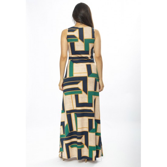 Vestido Longo Butiá Malha Regata Estampa Chapada de Areia