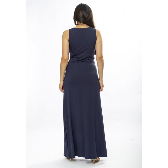 Vestido Longo Butiá Malha Regata Azul Marinho