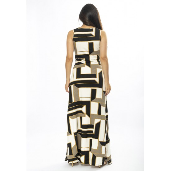 Vestido Longo Butiá Malha Regata Estampa Igaci