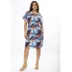 Vestido Curto Viscose com Bolso Estampa Jardim Celeste
