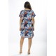 Vestido Curto Viscose com Bolso Estampa Jardim Celeste