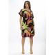 Vestido Curto Viscose com Bolso Estampa Noite Botânica