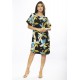 Vestido Curto Viscose com Bolso Estampa Jardim Noturno