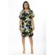 Vestido Curto Viscose com Bolso Estampa Jardim Noturno