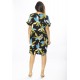 Vestido Curto Viscose com Bolso Estampa Jardim Noturno