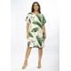 Vestido Curto Viscose com Bolso Estampa Folhagem Poética