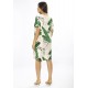 Vestido Curto Viscose com Bolso Estampa Folhagem Poética