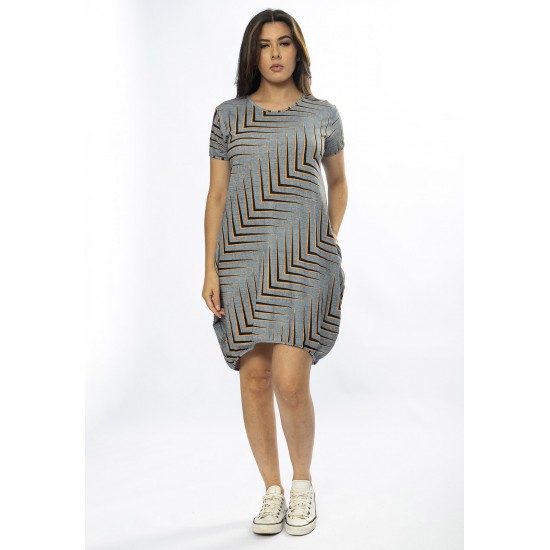 Vestido Curto Malha Amplo Always Estampa Murici