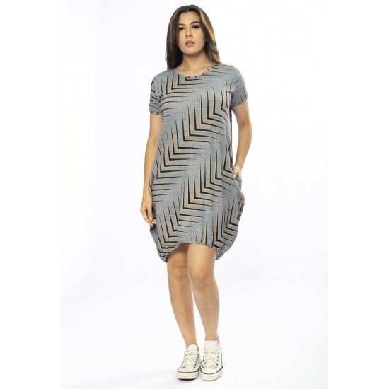 Vestido Curto Malha Amplo Always Estampa Murici