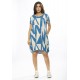 Vestido Curto Malha Amplo Always Estampa Geometric Blue