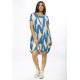 Vestido Curto Malha Amplo Always Estampa Geometric Blue