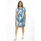 Vestido Curto Malha Amplo Always Estampa Geometric Blue