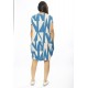 Vestido Curto Malha Amplo Always Estampa Geometric Blue