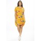 Vestido Curto Malha Amplo Always Estampa Laranja Floral