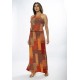 Vestido Longo Malha Trapézio com Elástico na Cintura Tramas do Sol