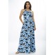 Vestido Longo Jennifer Malha Trapézio com Bolso Caminhos de Azul