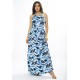 Vestido Longo Jennifer Malha Trapézio com Bolso Caminhos de Azul