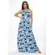 Vestido Longo Jennifer Malha Trapézio com Bolso Caminhos de Azul