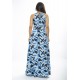 Vestido Longo Jennifer Malha Trapézio com Bolso Caminhos de Azul
