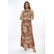 Vestido Longo Malha Trapézio com Elástico na Cintura Palmas da Terra