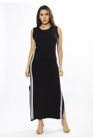 Vestido Midi Faixa Lateral Black