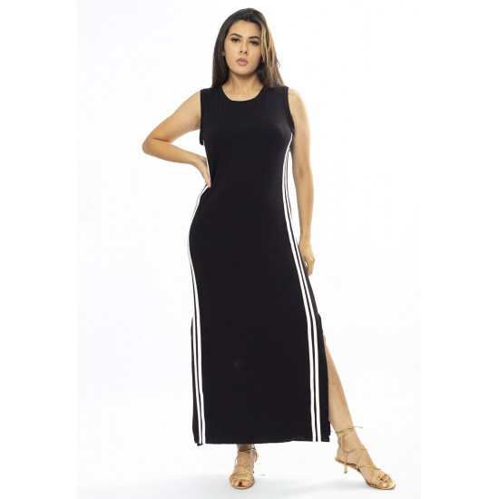 Vestido Midi Faixa Lateral Black