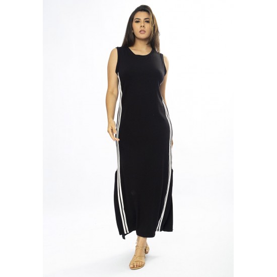 Vestido Midi Faixa Lateral Black