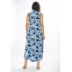 Vestido Longo Acará Malha Estampa Caminhos de Azul