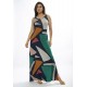 Vestido Longo Butiá Malha Regata Estampa Geometrias do Tempo