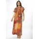 Vestido Longo Morcego Malha Estampa Tramas do Sol