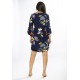Vestido Curto Viscose Balli Manga Ampla Estampa Festa das Flores Azul