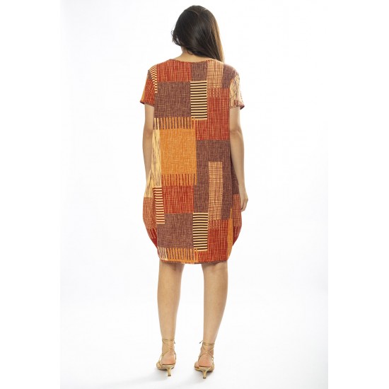 Vestido Curto Malha Amplo Always Estampa Tramas do Sol