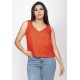 Blusa Regata Viscose Gola V Laranja
