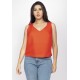 Blusa Regata Viscose Gola V Laranja