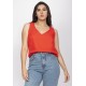 Blusa Regata Viscose Gola V Laranja