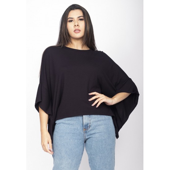 Blusa Asa Delta Malha Tupã Preta