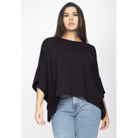 Blusa Asa Delta Malha Tupã Preta