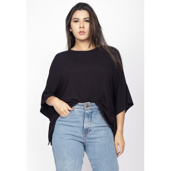 Blusa Asa Delta Malha Tupã Preta