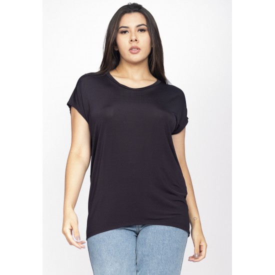 Blusa Malha Cuíca Drapeada nas Costas Preta