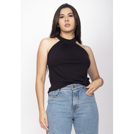 Blusa Trapézio Kaiapó Malha Preta