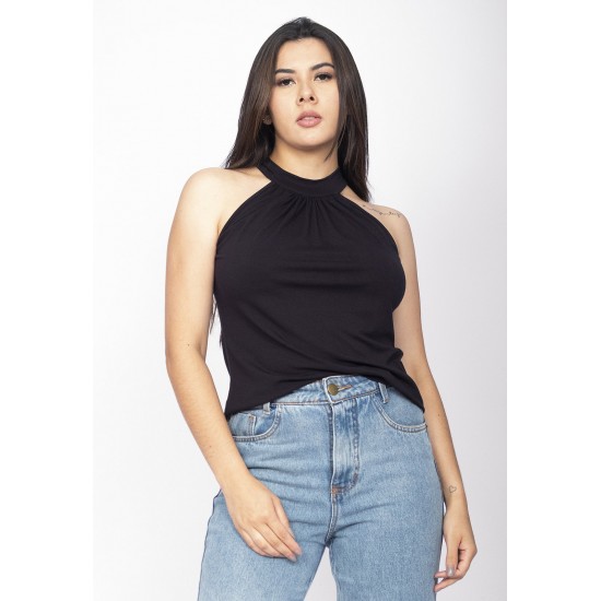 Blusa Trapézio Kaiapó Malha Preta