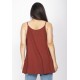 Blusa Regata Caacica Trapézio Malha Marrom Choco