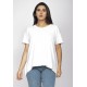 T-Shirt Ampla Malha de Cânhamo Manga Curta Branca