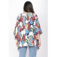 Blusa Poncho Baguari Amplo Estampa Floresce
