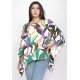 Blusa Poncho Baguari Amplo Estampa Encanto Botânico