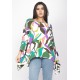 Blusa Poncho Baguari Amplo Estampa Encanto Botânico