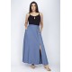 Saia Midi com Zíper Blue