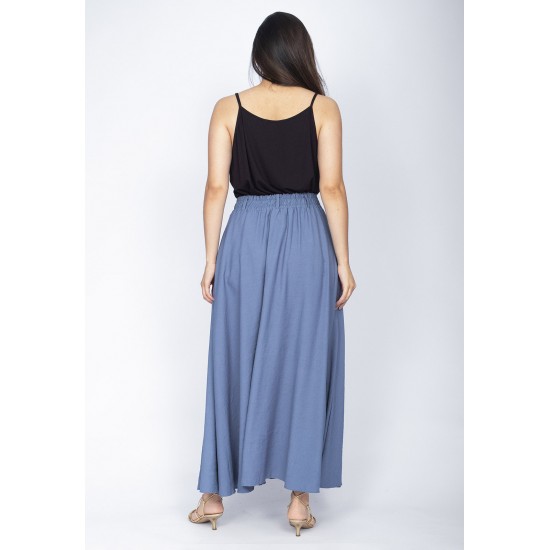 Saia Midi com Zíper Blue