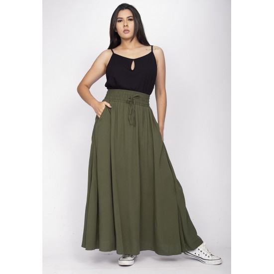 Saia Longa Viscose Verde