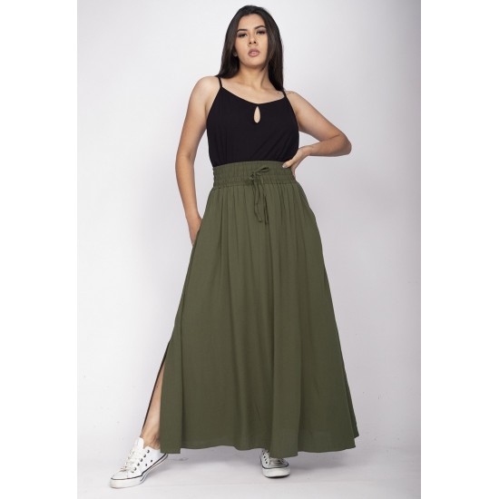 Saia Longa Viscose Verde